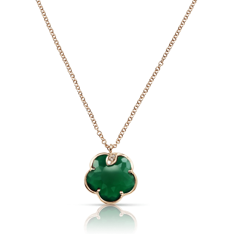 Pasquale Bruni Bon Ton Ton Jolì necklace pink gold and green agate - Webshop