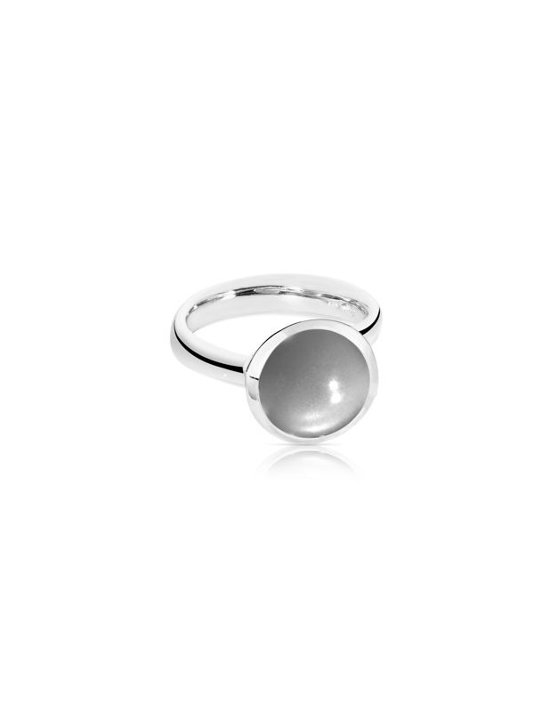 Tamara Comolli Bouton ring large white gold with moonstone - Webshop