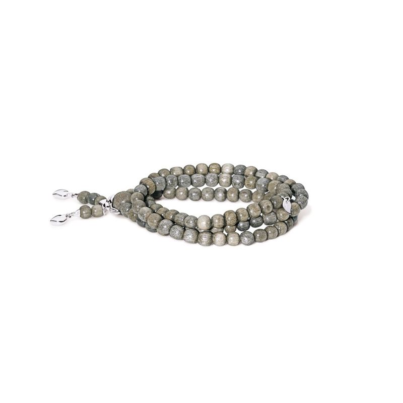 B-IND-GWDouble-m-WG | Tamara Comolli bracelet India Grey Wood Double WG - Webshop