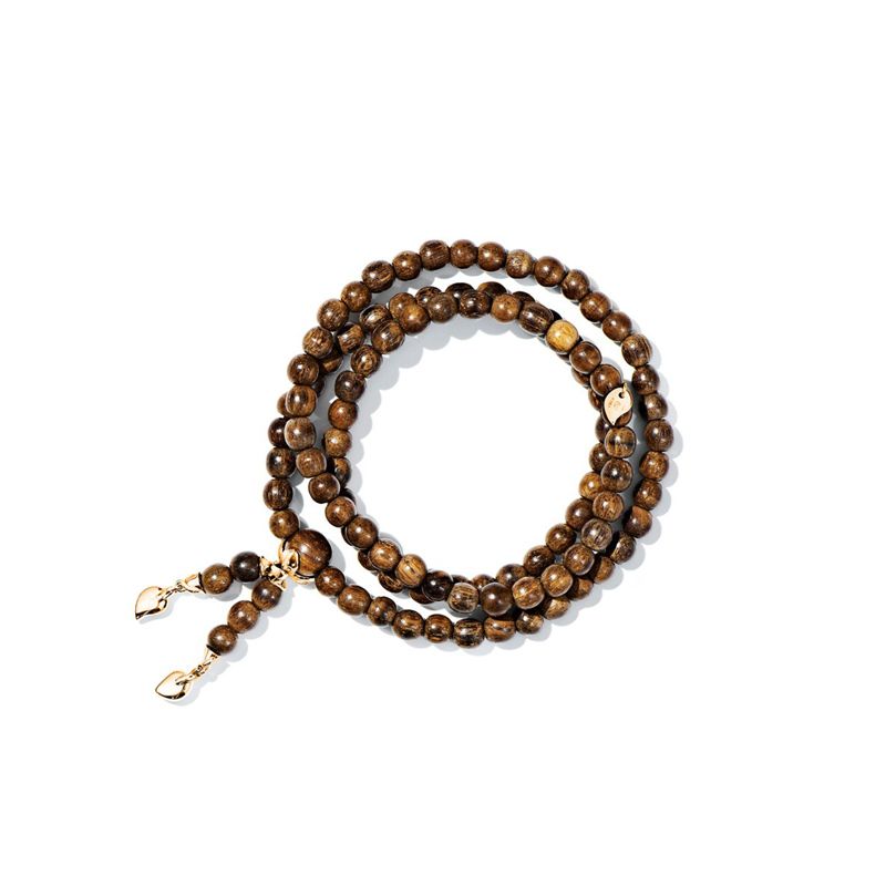 B-IND-SWDouble-m-RG | Tamara Comolli bracelet India Snake Wood Double RG - Webshop